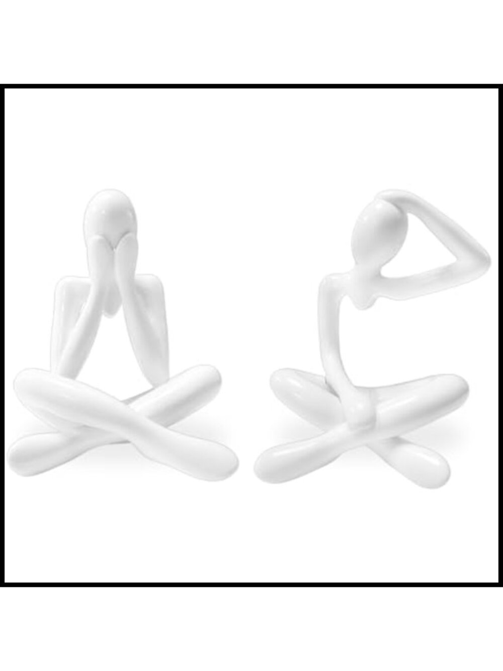 Abstract Thinker Statue Set 2 Pc Plastic Bookshelf Desk Decor